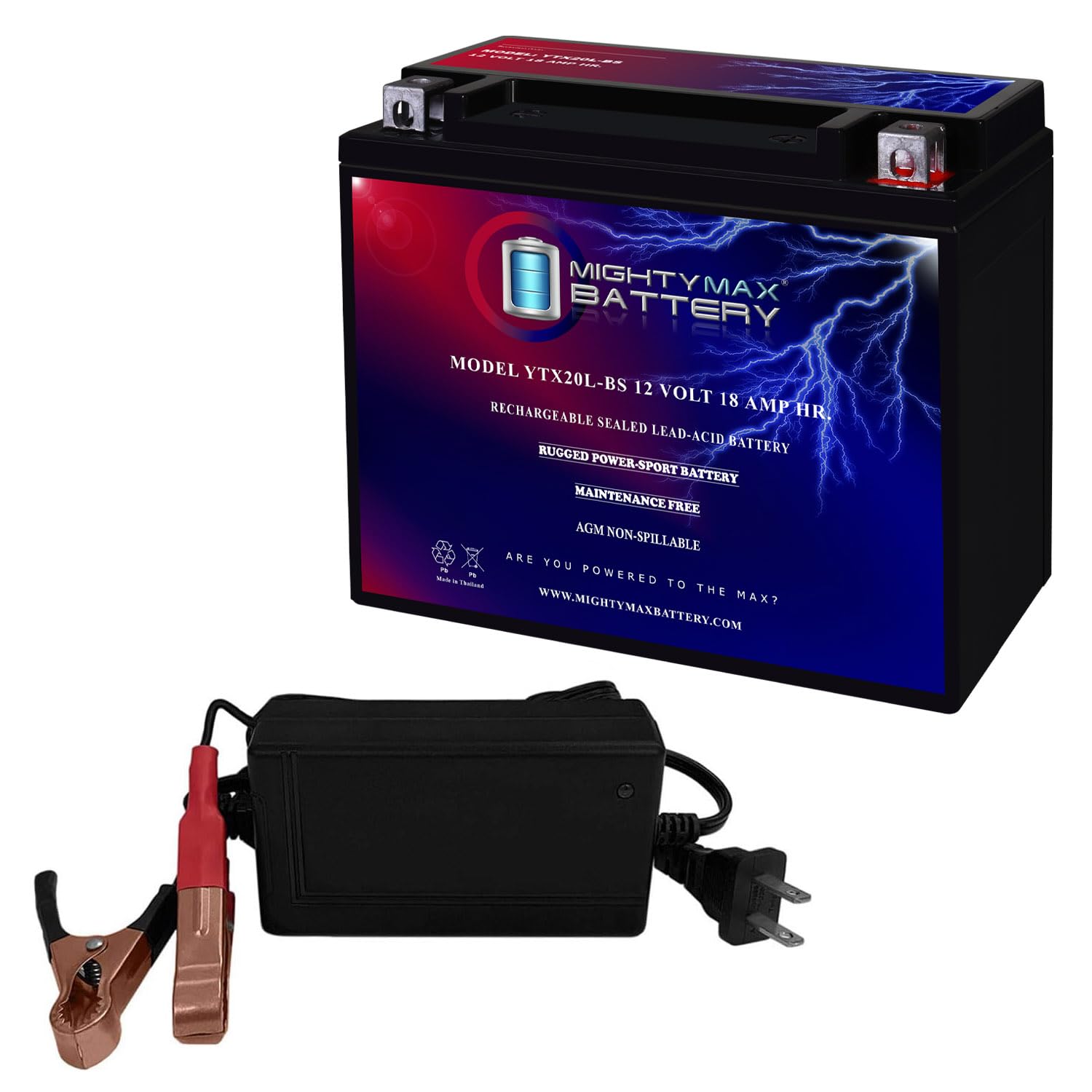 Amazon.com: Mighty Max Battery YTX20L-BS SLA Replaces AutoZone